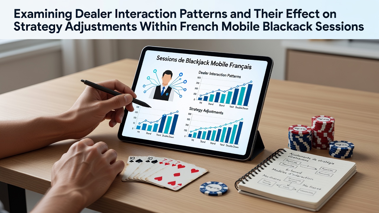 Mobile blackjack interface showing dealer actions during a French-licensed session